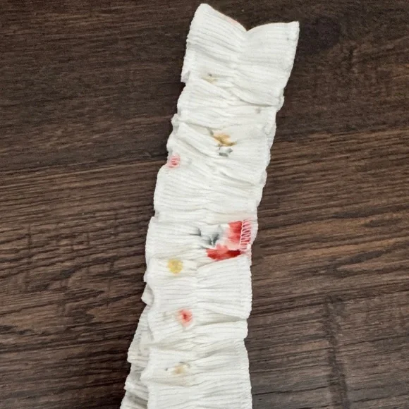 Forever 21 White Floral Ruffle Strap Tank Top with Pink & Yellow Flowers - Picture 2 of 5